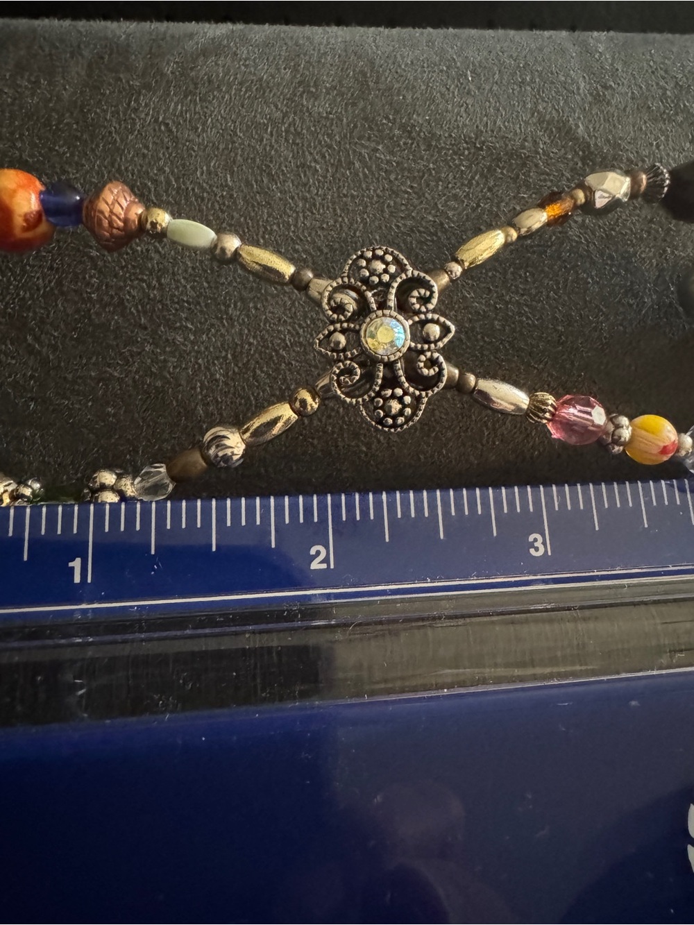 Lilla Rose Flexi Beaded w/Silver Floral  XL